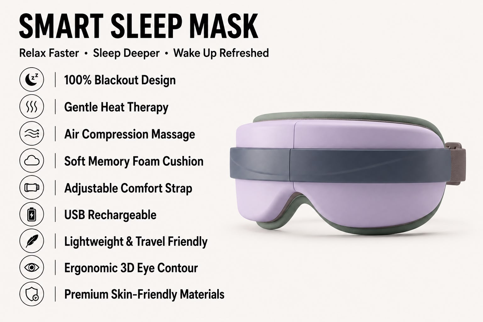 Smart Sleep Mask features